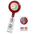 Round Plastic Custom Badge Reels with Belt Clip, solid colors